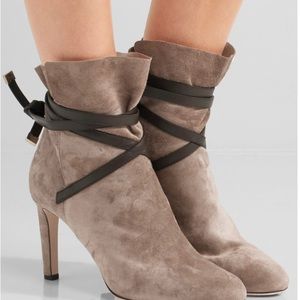 Jimmy Choo Dalal Leather Trimmed Suede Boots